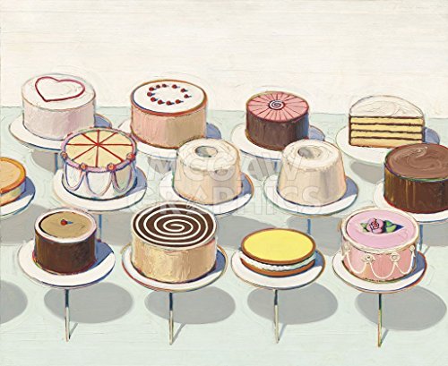 Cakes, 1963 by Wayne Thiebaud, Art Print Poster, Overall Size: 11x14, Image Size: 9x11
