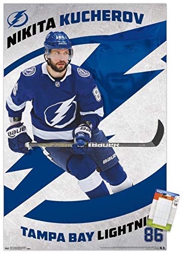 Trends International NHL Tampa Bay Lightning - Nikita Kucherov 19 Wall Poster, 22.375" x 34", Poster & Mount Bundle