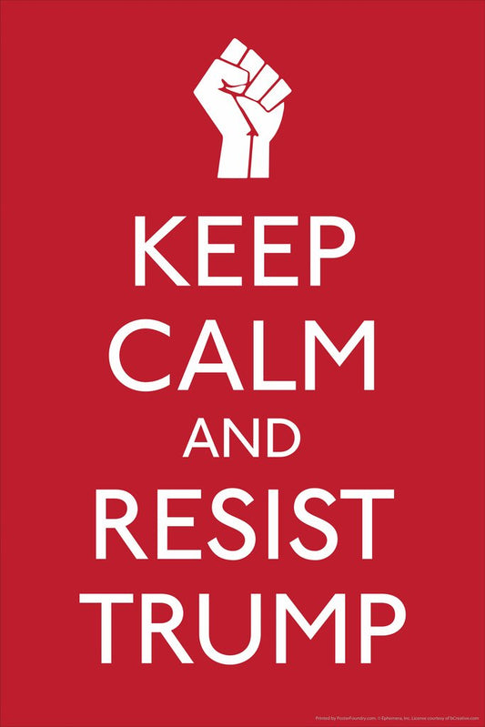 Keep Calm And Resist Trump Motivational Cool Wall Decor Art Print Poster 12x18