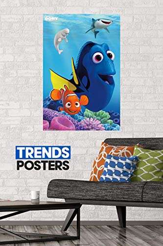 Trends International Disney Pixar Finding Dory - Dory Wall Poster, 22.375" x 34", Poster & Mount Bundle