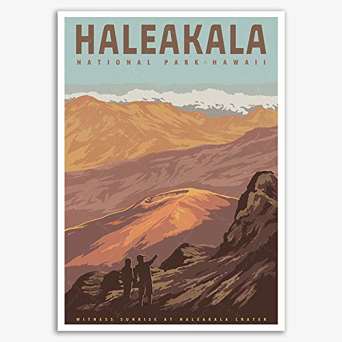 HCHANA Haleakala National Park America Vintage Travel Poster Art Print Painting Home Decoration Gift unframe