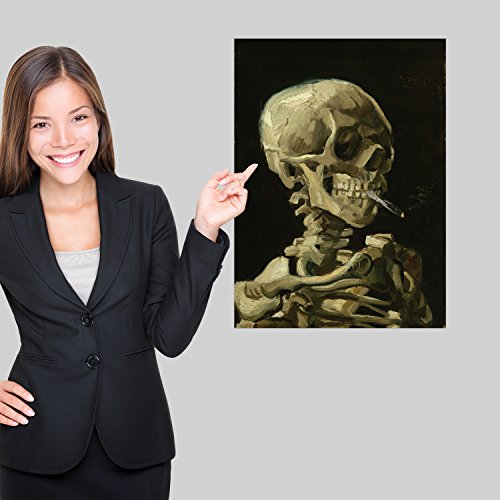 Palace Learning Vincent Van Gogh (Skull with Cigarette, 1885) Art Poster Print - 18 x 24 Laminated - Van Gogh Skeleton