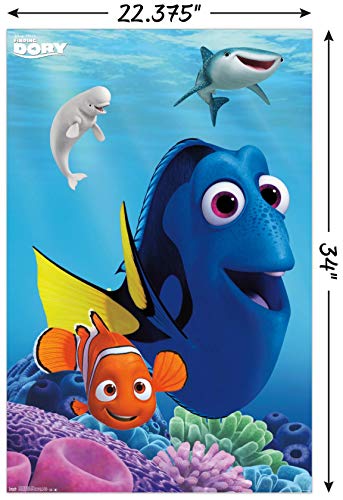 Trends International Disney Pixar Finding Dory - Dory Wall Poster, 22.375" x 34", Poster & Mount Bundle