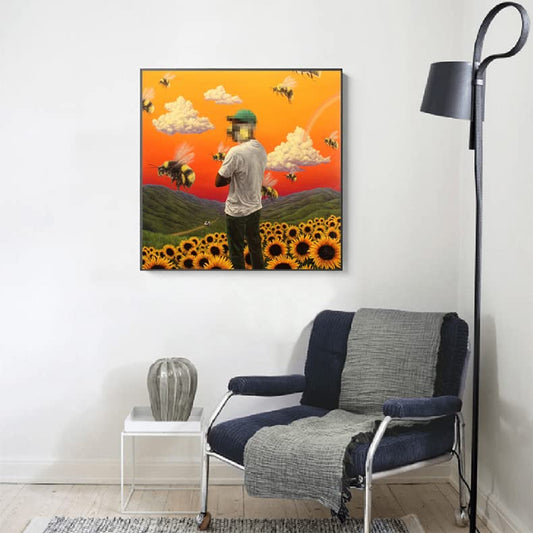 Tiangongzaowu Flower Boy Music Album Art Canvas Poster HD Print Home Wall Decor, 16x16 inches, unframed