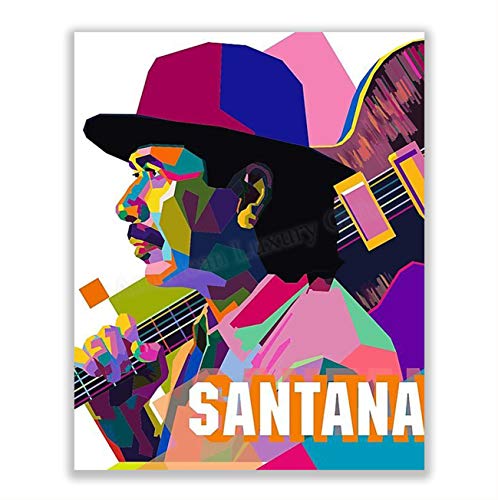 Santana - Music Poster Print Retro Decor Wall Art, This Abstract Wall Decor is A Great Vintage Print For Home Decor, Bedroom Decor, Office Decor, or Man Cave Room Decor Aesthetic, Unframed - 8x10