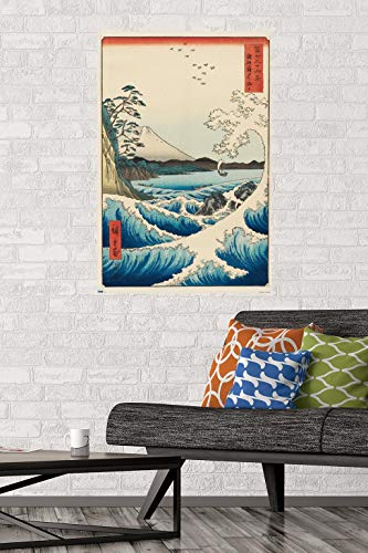 Trends International Hiroshige - The Sea at Satta Wall Poster, 22.375" x 34", Unframed Version