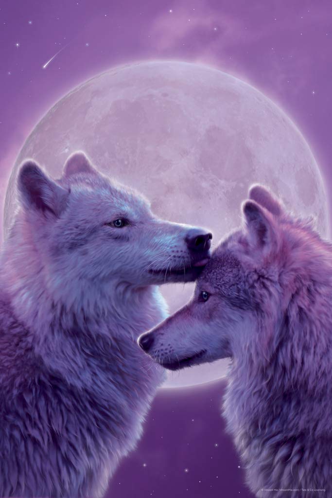 Loving Wolves by Vincent Hie Nature Wolf Posters For Walls Posters Wolves Print Posters Art Wolf Wall Decor Nature Posters Wolf Decorations for Bedroom Cool Wall Decor Art Print Poster 12x18