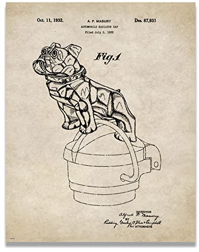 Semi Truck Driver Motivational Patent Poster Art Print 11x14 Mack Bulldog Hood Ornament Wall Decor Pictures