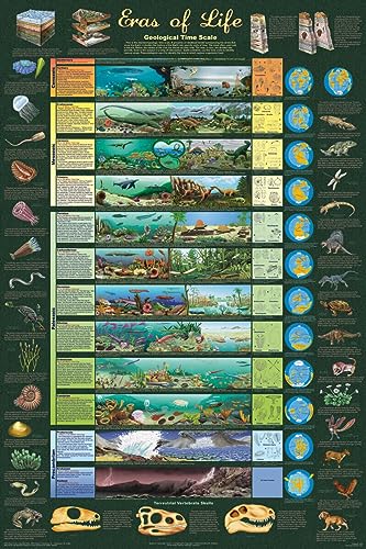 Eras of Life Poster 24x36 Illustrated Geological Chart NEW EDITION! Art Poster Print, 24x36