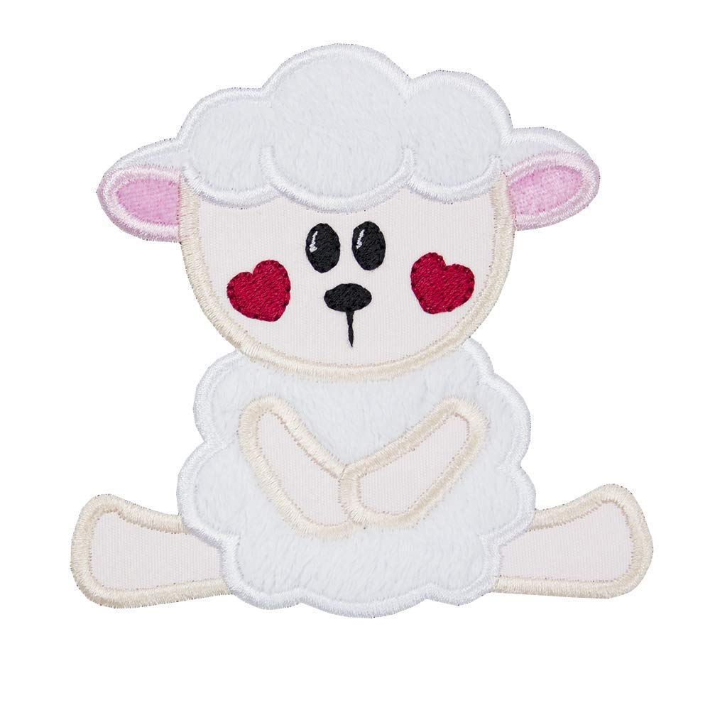 Baby Easter Lamb Applique Patch in your choice of sew on or Iron on patch