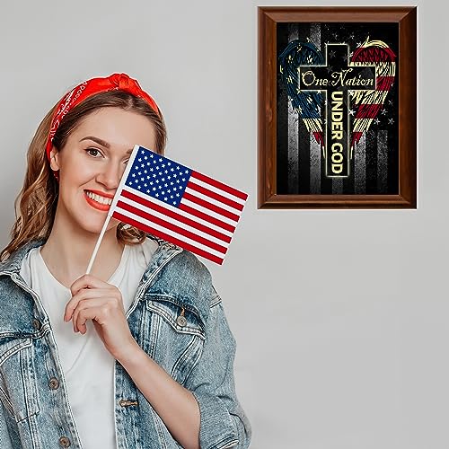 One Nation Under God - Patriotic American Flag Wall Art, This Christian Wall Decor Poster Is An Ideal Inspirational Art For Home Decor, Bedroom Decor, Boys Room Decor, or 4th Of July, Unframed - 8x10