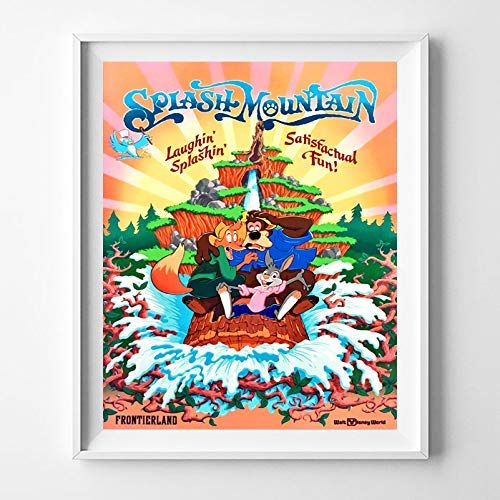 Disneyland World Splash Mountain Frontierland Wall Art Poster Home Decor Print Vintage Artwork Reproduction - Unframed