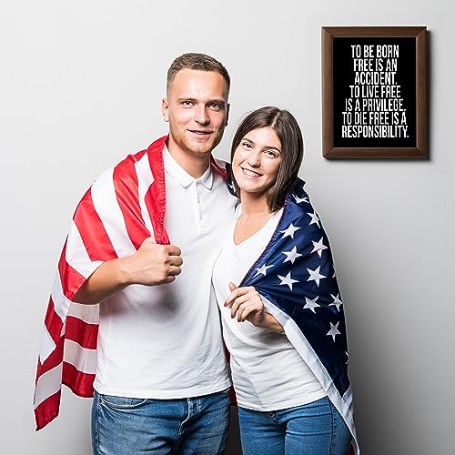 To Be Born, Live And Die Free - Motivational Wall Art Poster, This Pro-American Patriotic Wall Decor Is Ideal For Home Decor, Office, and Great Gift Reminder of Liberty and Freedom, Unframed - 8x10"