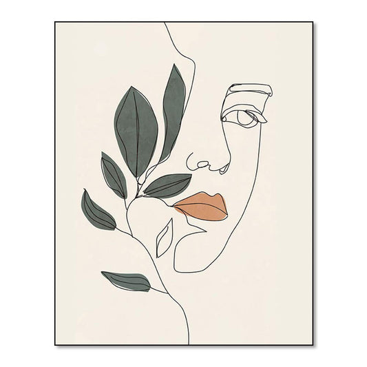 Modern Minimalist Fashion Pop Women Flower Wall Art Painting Set of 4 (8”X10” Canvas Picture) Bedroom Home Decor Prints Poster Frameless