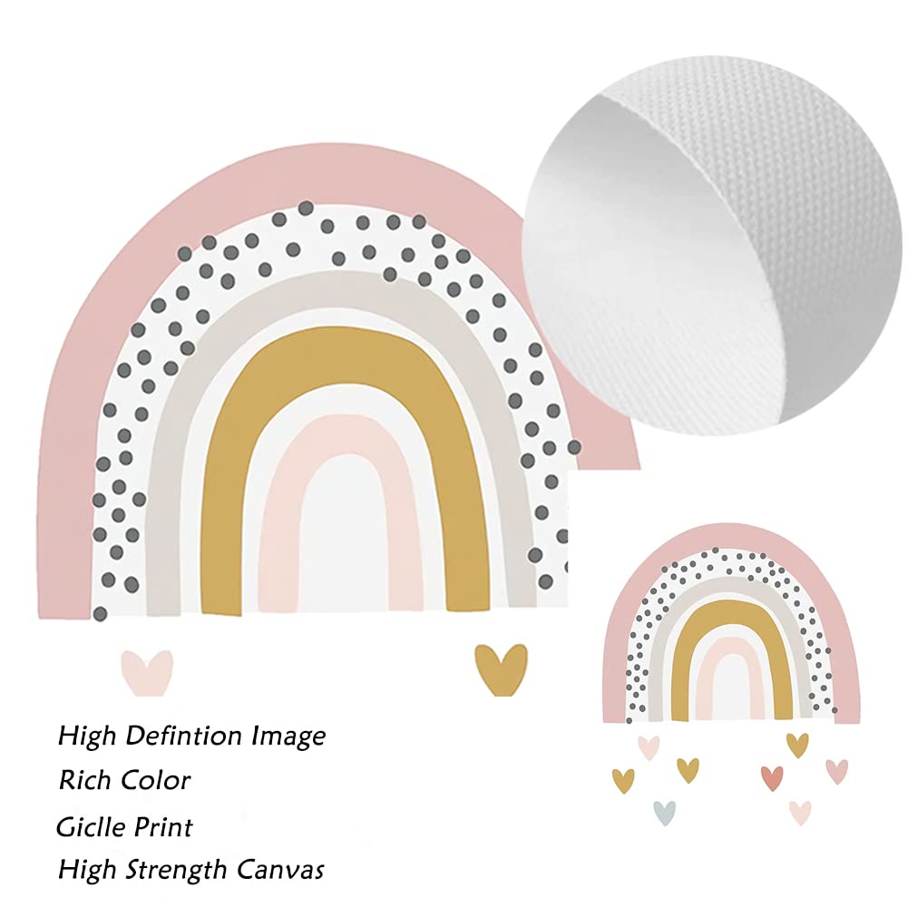 Rainbow Prints Wall Art Rainbow Sunshine Canvas Wall Art Rainbow and Cloud Posters Prints Rainbow Nursery Print Rainbow Canvas Print for Girls Room Decor Unframed