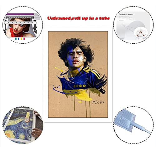 Maradona Football Legend Sports Canvas Art Poster and Wall Art Picture Print Modern Family Bedroom Decor Posters 16x24inch(40x60cm)
