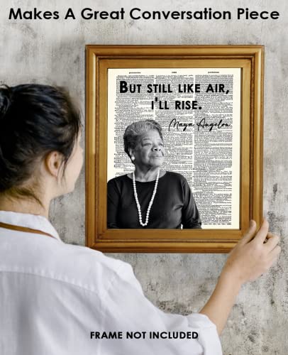 Inspirational Wall Art Poster "But Still Like Air…", Maya Angelou 8x10 Dictionary, Motivational Wall Art & Positive Affirmations Wall Decor for Bedroom, Teen Girl, Boy & Office Decor for Men, Women