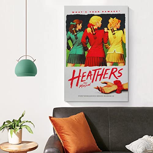 AKAK Heathers The Musical Poster 90s 80s Musical Movie Retro Poster Decorative Painting Canvas Wall Posters and Art Picture Print Modern Family Bedroom Decor Posters 08x12inch(20x30cm)