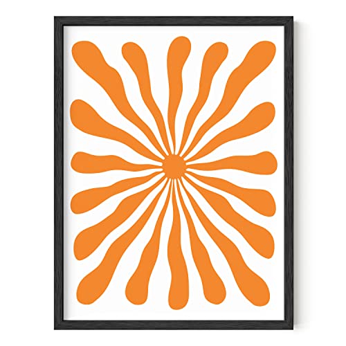 Haus and Hues Orange Pictures for Wall - Orange Poster Hippie Print Colorful Posters, Orange Picture Posters Trippy Abstract Art Wall Decor Sun Wall Art Aesthetic Posters for Bedroom (12x16, Unframed)