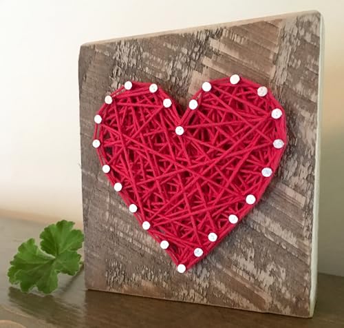 Red heart block. I love you gift for Valentine's day or just beacause. Unique keepsake gift sign. Love you more or smypathy and support gift. Home accent decor. CUSTOMIZABLE! Not a kit.