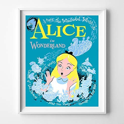 Disneyland Alice in Wonderland Fantasyland Wall Art Poster Home Decor Print Vintage Artwork Reproduction - Unframed
