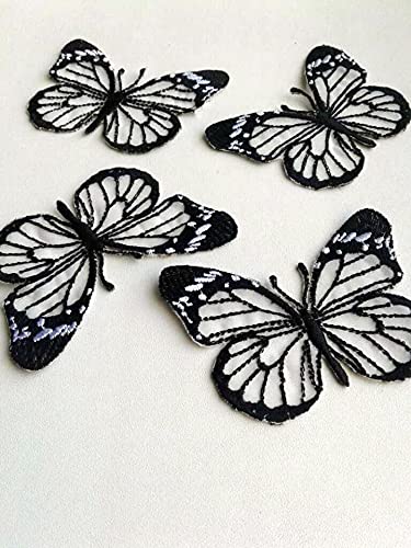 Moks111(p) set of 4 pieces white butterfly Patch