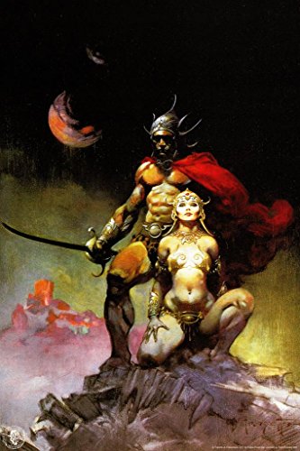 Swords of Mars by Frank Frazetta Wall Art Gothic Fantasy Decor Frank Frazetta Artwork Scary Art Prints Horror Battle Posters Frazetta Illustration Death Nude War Thick Paper Sign Print Picture 8x12