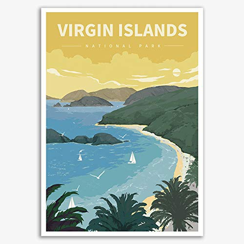 xtvin Virgin Islands National Park America Vintage Travel Poster Art Print Painting Home Decoration Gift