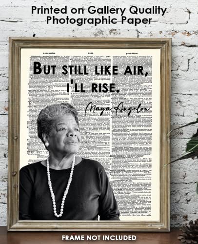 Inspirational Wall Art Poster "But Still Like Air…", Maya Angelou 8x10 Dictionary, Motivational Wall Art & Positive Affirmations Wall Decor for Bedroom, Teen Girl, Boy & Office Decor for Men, Women