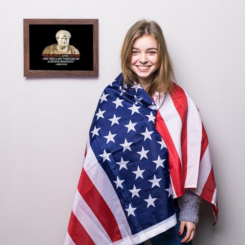 Aristotle - Tolerance and Apathy The Last Virtues Quotes Wall Art Poster, This Historical Patriotic Wall Decor Print Is Ideal For Home, Office, School Decor, and Inspirational Gift, Unframed - 8x10"