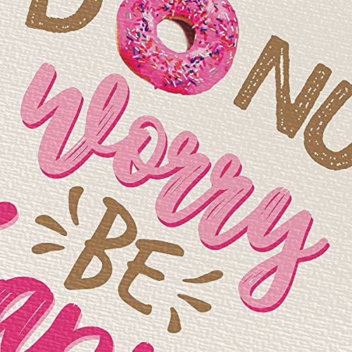 Wayfare Art, Donut Worry Be Happy Canvas Prints Artwork Wall Art Poster for Home Office Living Room Decorations 8 x 10 inch