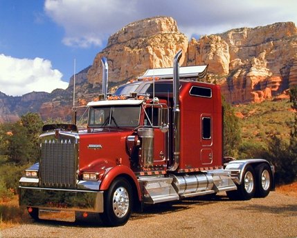 Maroon Kenworth Truck Transportation Wall Decor Art Print Poster (16x20)