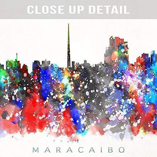 Maracaibo Venezuela Watercolor Skyline Poster Cityscape Wall Art Print Home Decor Watercolour Artwork - Unframed