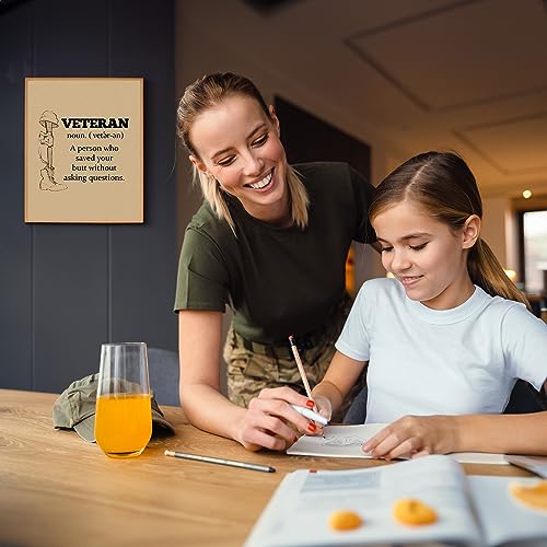 Veteran - Military Patriotic Wall Art Poster, This Motivational Wall Decor Is An Ideal Inspirational Art For Home Decor, Bedroom Decor, Man Cave Room Decor Aesthetic, or 4th Of July, Unframed - 8x10