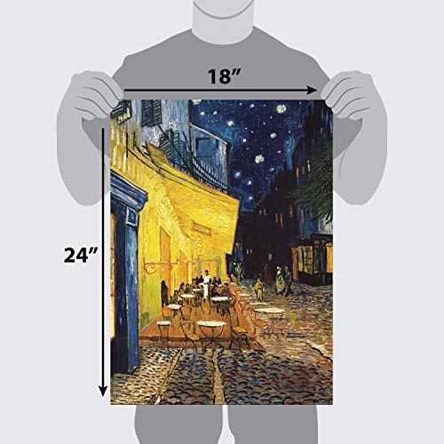 Palace Learning Cafe Terrace at Night Poster by Vincent Van Gogh - 1881 - Fine Art Print - The Cafe Terrace on The Place du Forum (Laminated, 18" x 24")