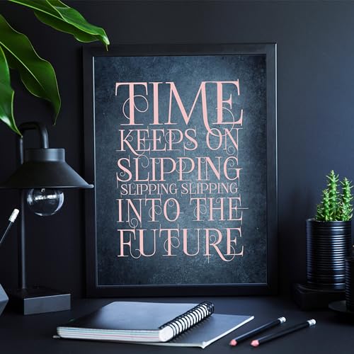 Steve Miller - Time Keeps On Slipping Song Lyric Wall Art, This Ready to Frame Typographic Rock Wall Art Music Poster Print is Good For Music Room, Office, Studio, And Room Decor, Unframed - 8x10”