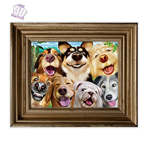 3D LiveLife Lenticular Wall Art Prints - Canine Selfie from Deluxebase. Unframed 3D Dog Poster. Perfect wall decor. Original artwork licensed from renowned artist, Michael Searle
