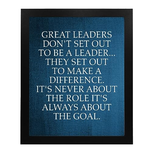 "Great Leaders Set Out to Make a Difference" -Motivational Quotes Wall Art-8 x 10" Modern Inspirational Poster Print-Ready to Frame. Positive Home-Office-Dorm-School Decor. Perfect for Teachers!