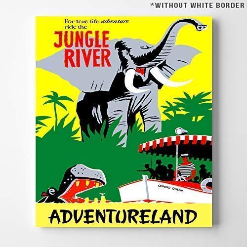 Disneyland Jungle River Adventureland Wall Art Poster Home Decor Print Vintage Artwork Reproduction - Unframed