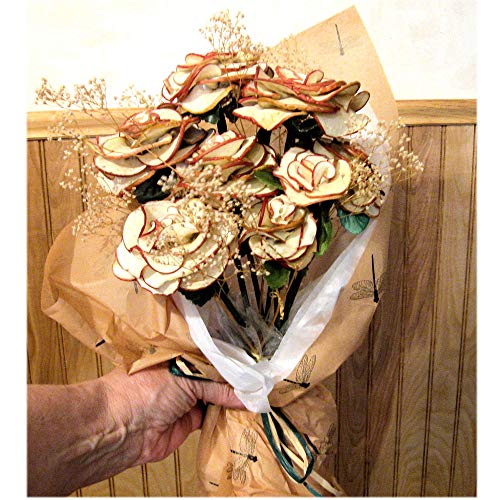 Apple Rose Bouquet Dried Apple Petals 1 Full Bloom Single Rose