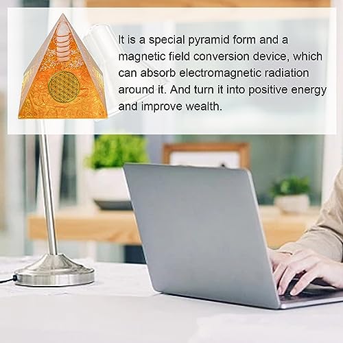 MrMrKura Orgone Pyramid丨Citrine Organite Orgone Pyramids for Success Money Wealth丨Orgone Energy Pyramid丨Healing Crystal Pyramid丨Meditation Yoga丨Handmade in India