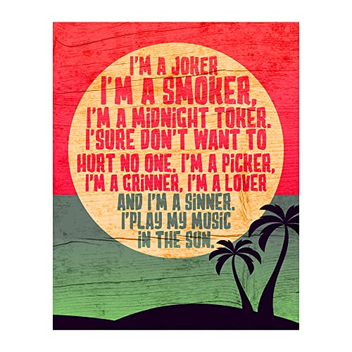 The Joker - The Steve Miller Band Music Decor Wall Art, This Wall Decor Poster Print is Great For Music Room, Office Decor, Home Decor, Bedroom Decor, or Man Cave Room Decor Aesthetic, Unframed - 8x10