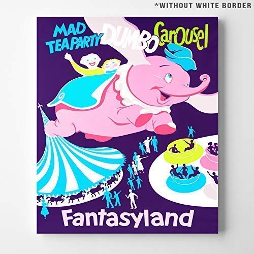Disneyland Dumbo Carousel Fantasyland Wall Art Poster Home Decor Print Vintage Artwork Reproduction - Unframed