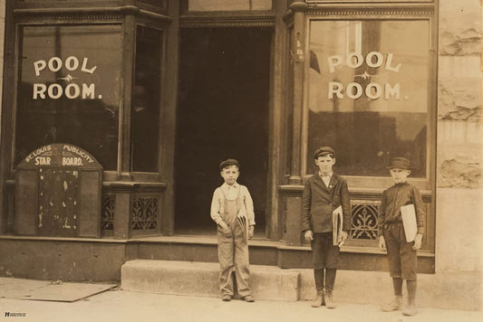 Newsies at Pool Room circa 1910 Newsboys Pool Table Room Decor Billiards Decor Pool Art Billiards Art Game Room Decor Pool Table Accessories Vintage Decor Cool Wall Decor Art Print Poster 12x18