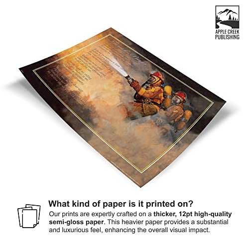 Fireman's Prayer Motivational Poster Art Print Helmet Gear 11X14 Wall Decor Picture