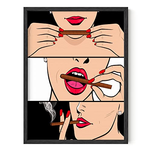 Black Roller Smoker Wall Art Print by Haus and Hues | Pop Art Prints, Dorm Room Decor, Retro, Vintage Themed Home Office Apartment Wall Decor | Unframed/Frameable Poster Wall Decoration (Black 12x16)
