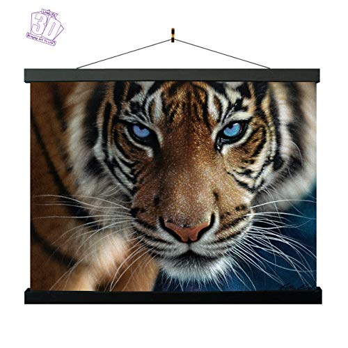 3D LiveLife Lenticular Wall Art Prints - Blue Eyes from Deluxebase. Unframed 3D Tiger Poster. Perfect wall decor. Original artwork licensed from renowned artist, Steve Sundram