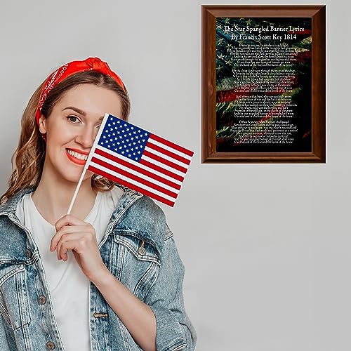 Star Spangled Banner Lyrics - National Anthem Wall Decor. This Patriotic Wall Art Poster Is An Ideal Wall Art For Home Decor, Military, Office and School Room Decor, Unframed (Medium)