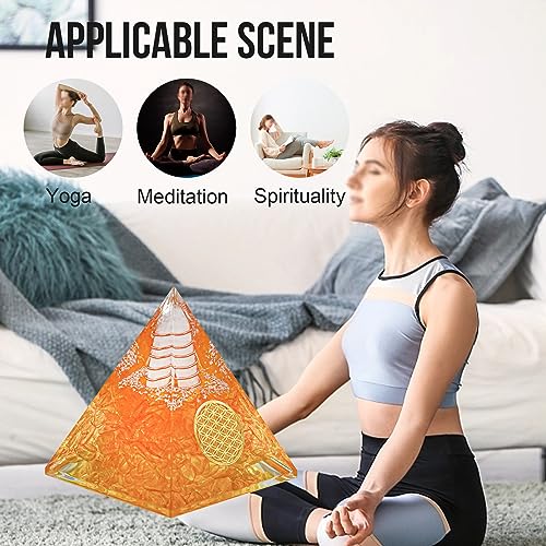 MrMrKura Orgone Pyramid丨Citrine Organite Orgone Pyramids for Success Money Wealth丨Orgone Energy Pyramid丨Healing Crystal Pyramid丨Meditation Yoga丨Handmade in India
