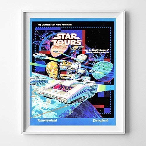 Disneyland Star Tours Tomorrowland Wall Art Poster Home Decor Print Vintage Artwork Reproduction - Unframed